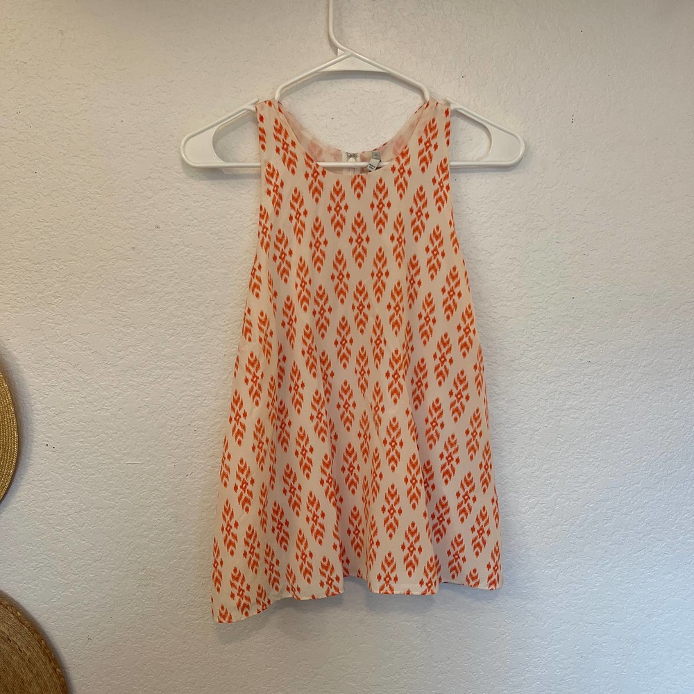 Joie Silk Patterened Sleeveless Blouse